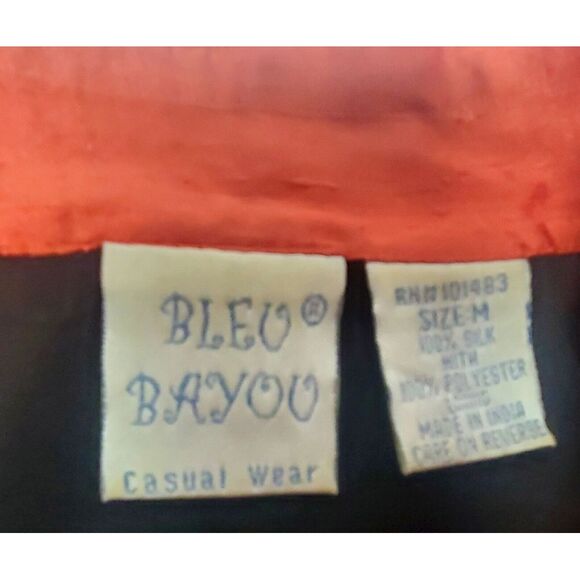 Bleu Bayou Jacket Open Blazer Silk Embroidered MED Art to Wear Coral/Red/Black - Picture 9 of 11